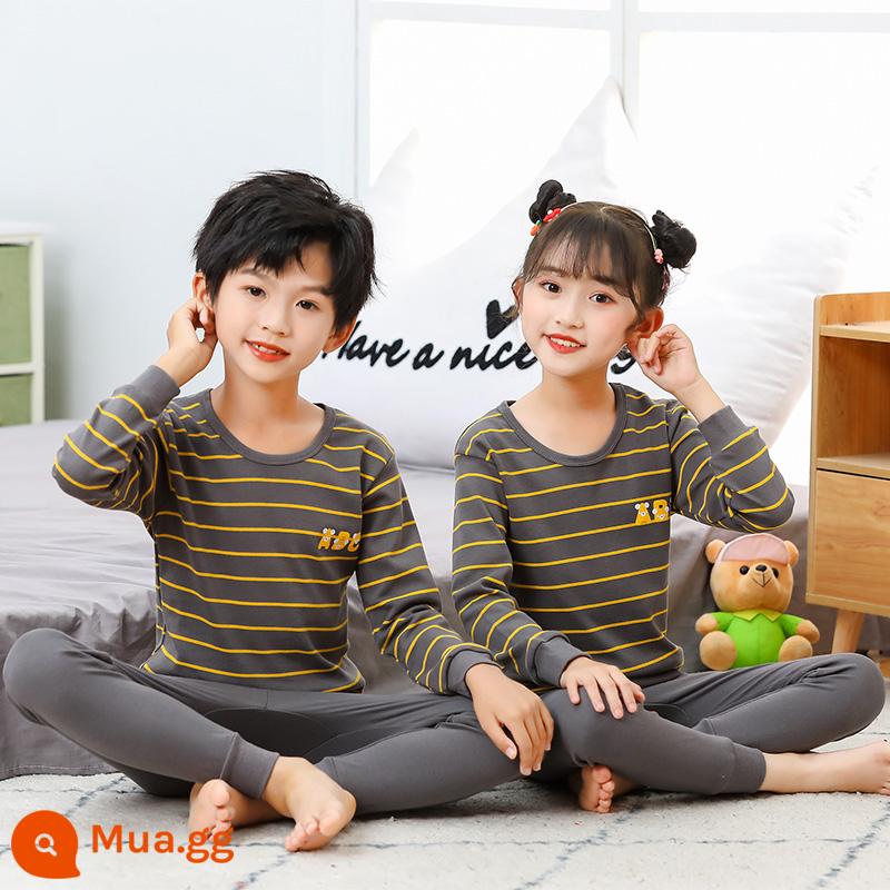 Bộ đồ lót trẻ em bằng cotton nguyên chất, áo len cotton mùa thu đông cho trẻ em cỡ lớn, áo len mỏng dài tay cho bé trai và bé gái, quần áo mùa thu cho bé, quần vệ sinh - TZ00070 [cổ tròn]