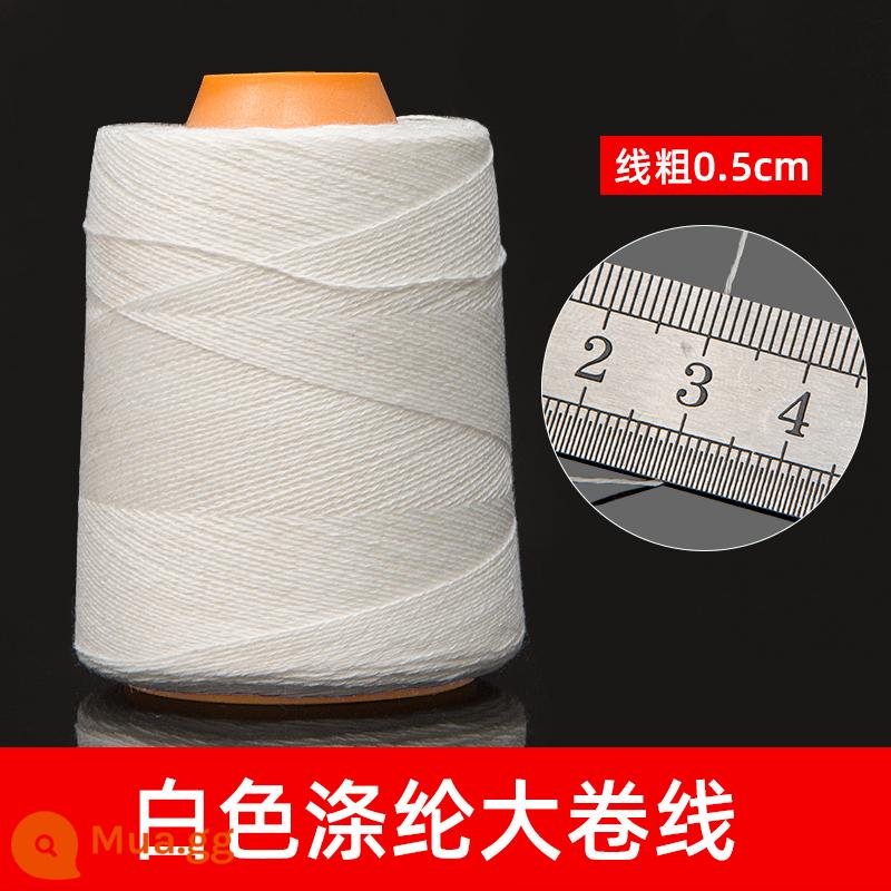 Hộ gia đình polyester fiber thread đường may thủ công đường chỉ may đường chỉ đen đường chỉ trắng bộ kim chỉ cuộn nhỏ đường chỉ may 402 đường chỉ may tay màu đỏ - Cuộn lớn sợi polyester trắng