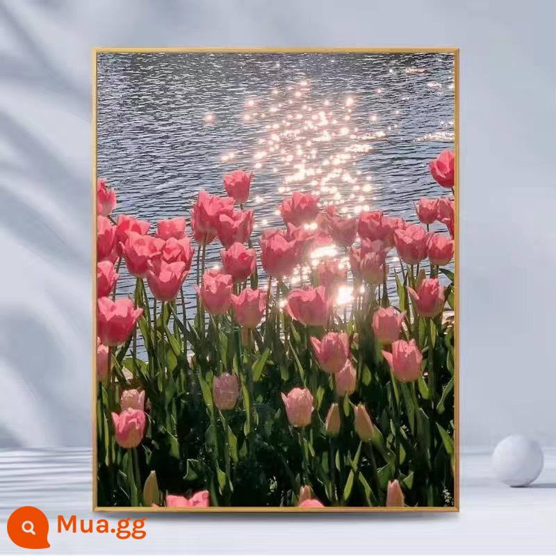 Làm bằng tay tự làm sơn dầu kỹ thuật số tulip acrylic sơn làm đầy màu sơn dầu kết cấu bức tranh vẽ tay món quà sinh nhật - A329 Tulip 1