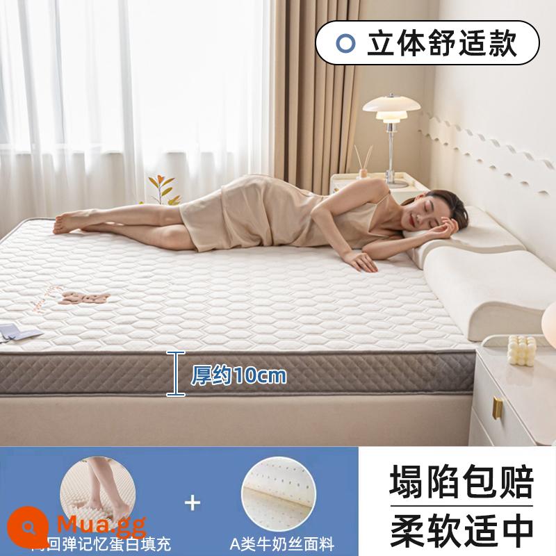 Nệm cao su đệm nhà dày ký túc xá sinh viên đơn chiếu tatami thảm xốp cho thuê chăn đặc biệt - Mẫu kháng khuẩn nâng cấp (dày khoảng 10 cm) màu trắng pha lê [mẫu thoải mái ba chiều - loại 5 lớp siêu dày hàng đầu của ngành + loại siêu dày 5 lớp hàng đầu của ngành]