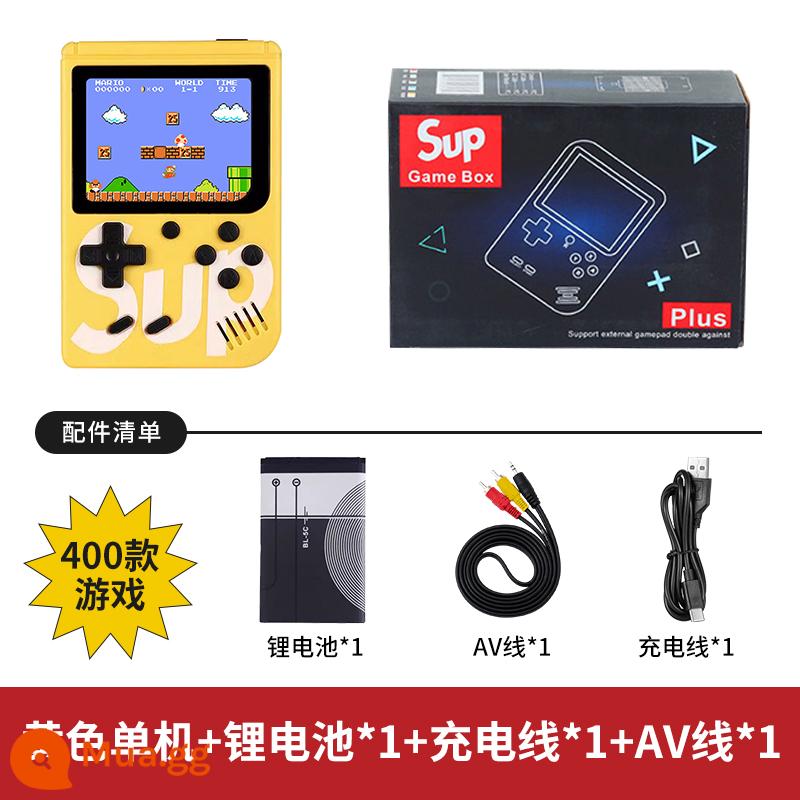 Máy chơi game cầm tay sup mới cầm tay hoài cổ retro cổ điển dành cho trẻ em Máy chơi game Tetris mini cầm tay psp đôi cùng phong cách Mario 2023 kết nối với TV hệ thống màn hình lớn - Một người chơi màu vàng [400 trận]