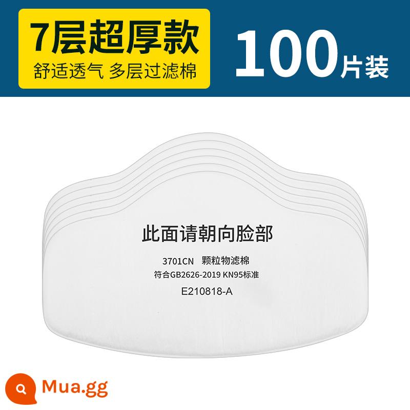 Bông mặt nạ lọc bụi 3701cn Mặt nạ lọc bụi 3200 chống bụi công nghiệp mỏ than hạt đệm tấm bông - [100 miếng] Bông lọc KN95 7 lớp cực dày [chất lượng tiêu chuẩn quốc gia]