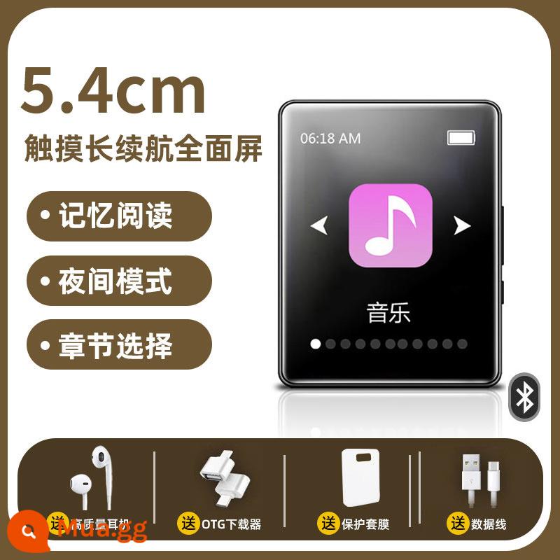 Bluetooth mp4 học sinh walkman toàn màn hình học sinh trung học mp3 đọc chuyên dụng hiện vật màn hình cảm ứng máy nghe nhạc p3p4 - 5.4 Cảm ứng Pin dài Toàn màn hình Đen [Bluetooth 5.3/Tai nghe miễn phí/Gói quà tặng cao cấp/Từ điển giọng nói]