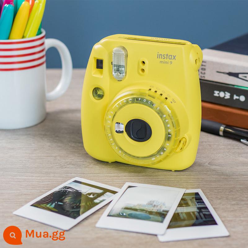 Máy ảnh Fuji mini9 Giấy ảnh Polaroid selfie làm đẹp nam nữ học sinh giá rẻ dễ thương quà tặng máy ảnh mini - Màu vàng chanh MINI 9 màu vàng