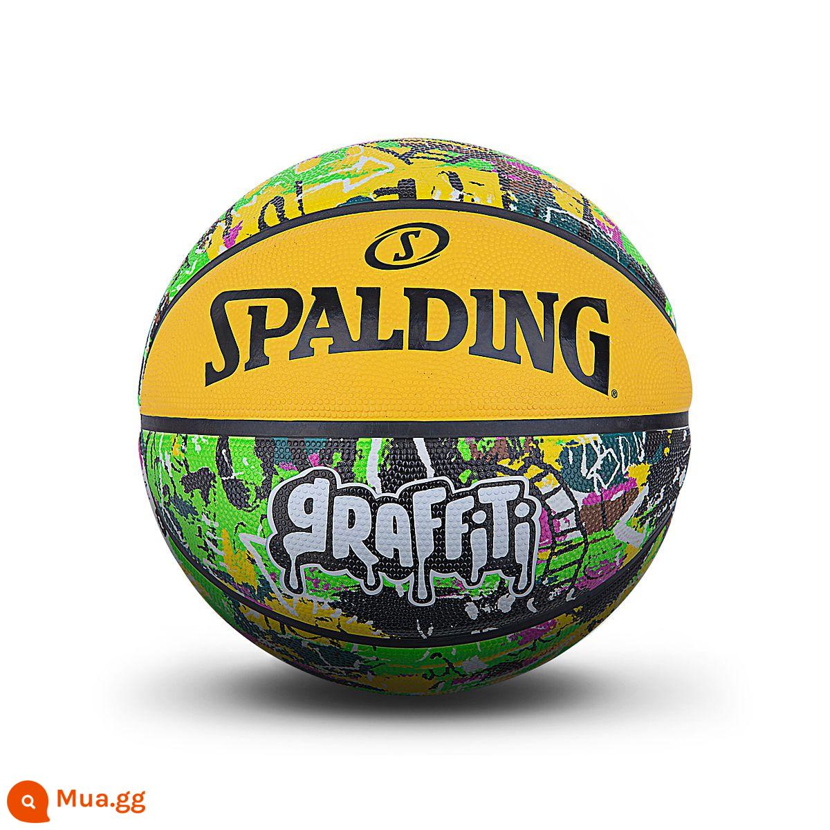 Spalding chính thức hàng đầu cửa hàng graffiti đen trắng hợp thời trang cao su bóng rổ ngoài trời hoa bóng quà tặng số 7 bóng 84-375Y - Vàng/xanh 84-374Y