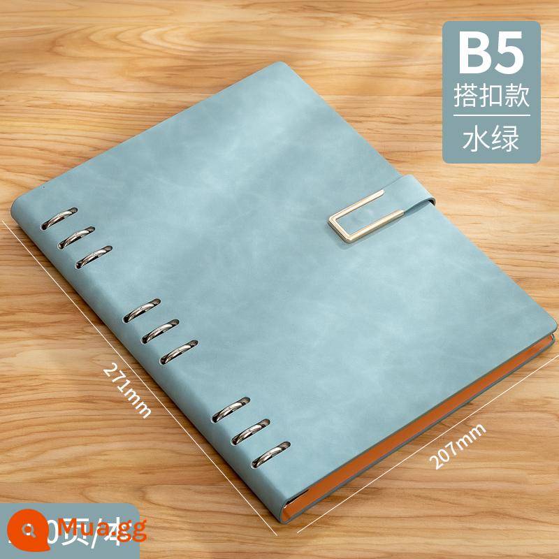 Máy tính xách tay kinh doanh tùy chỉnh phụ notepad b5 sách văn phòng lớn dày văn phòng phẩm nhật ký sinh viên tùy chỉnh có thể in logo đọc ghi chú bán buôn tùy chỉnh - B5 Aqua Green-Leaf-Leaf phong cách khóa sách