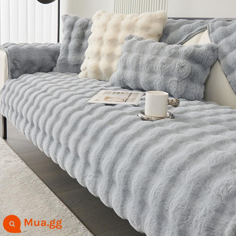 Áo khoác ghế sofa mùa đông Thỏ xinh đẹp Đặc hình tối giản hiện đại cao - Qintu Mat-Xanh sương mù [YanX]