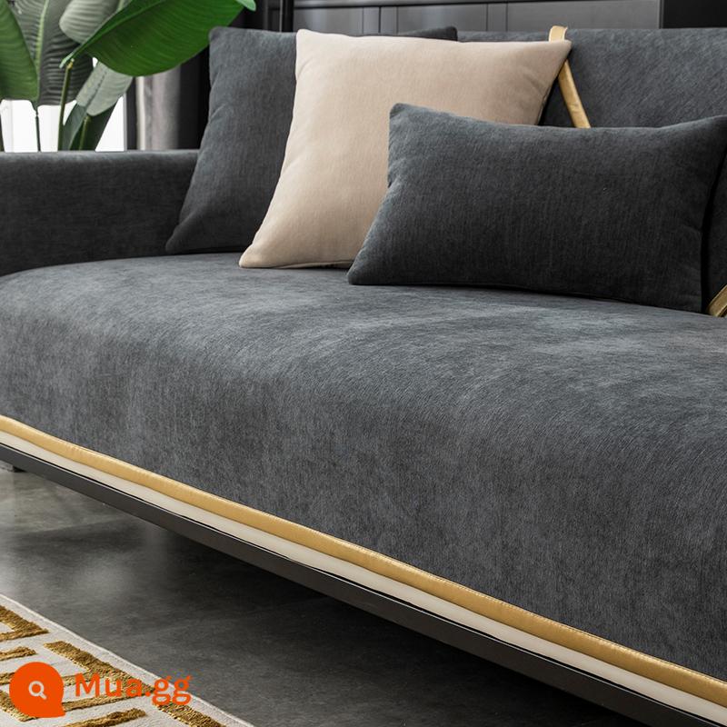 Bộ đệm sofa Shenier Bốn mùa Quần áo phổ quát Skids SOFA SOFA SOFA SOFA BẢO HÀNG NAPKIN TẤT CẢ - Jinzhi-xám đậm[dj]