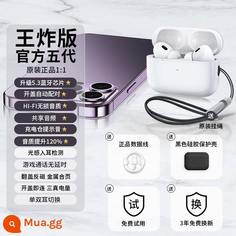 Tai nghe bluetooth thế hệ thứ năm chính thức không dây đích thực ban đầu cho iPhone ba thế hệ 14pro thế hệ thứ 5 của Apple Huaqiang North - [Phiên bản King Fried thế hệ thứ năm] Chất lượng âm thanh được cải thiện 120%★Ghép nối tự động★Đổi tên và định vị★Bộ màu đen