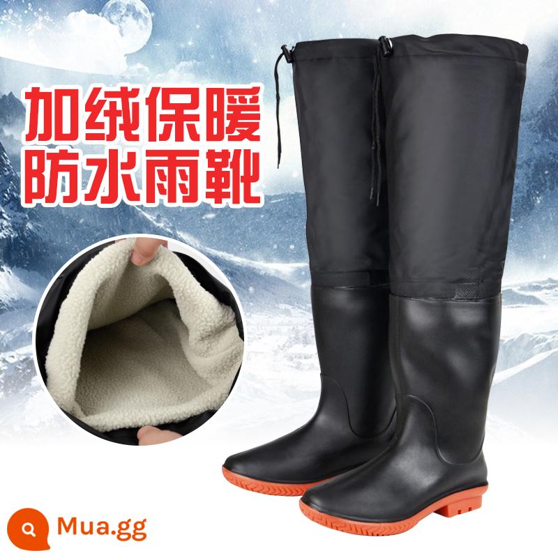 Mùa đông đã kết thúc -Thknee MAINSHOT MALE Plus Velvet Ultra -High Tube Cotton Boot - 008 60 cm plus ủng đi mưa lông cừu, lông cừu trắng, quá nhỏ, mua thêm 1 size