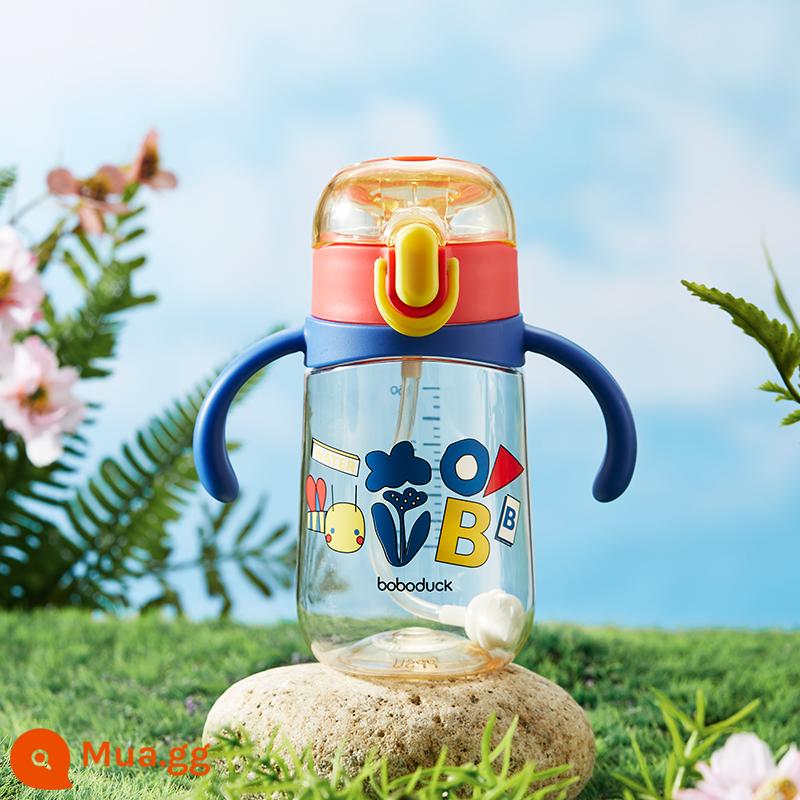 Big mouth Duck Straw Cup Trẻ em học uống cốc trẻ em PPSU Uống cốc chống xử lý, trọng lực chai - xanh xanh