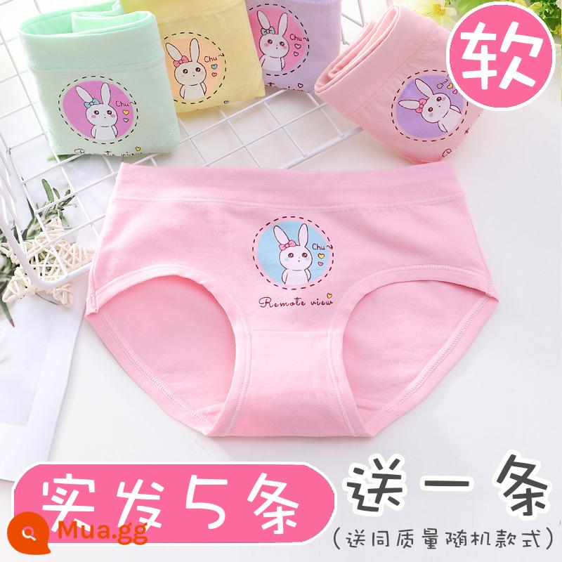 Quần lót bé gái cotton nguyên chất quần đùi cotton tam giác trẻ em không cắt pp bé gái học sinh tiểu học 100% - 303 hình tam giác 4 ​​miếng với 4 màu (1 kiểu ngẫu nhiên sẽ được gửi, 5 miếng sẽ được gửi)