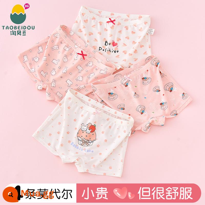 Quần lót bé gái Modal quần lót boxer trẻ em cotton nguyên chất 100% cotton bé gái băng lụa mùa hè mỏng - 501+502 (4 gói kiểu kháng khuẩn modal)