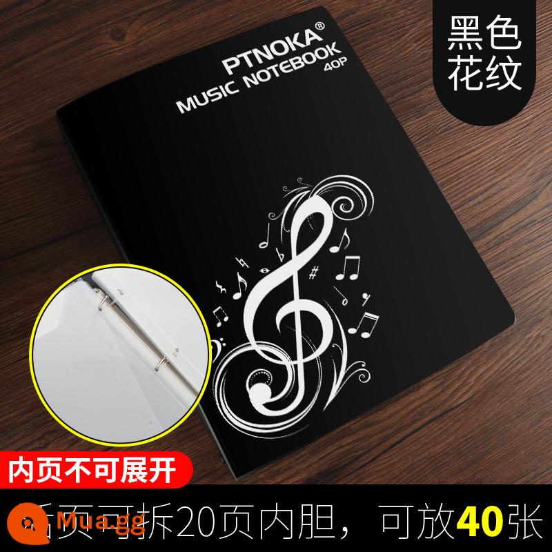 Bản nhạc clip phổ piano clip bản nhạc piano thư mục bản nhạc có thể mở rộng sách bản nhạc có thể sửa đổi và gấp lại 4A3 không phản quang - [Hai trang] màu đen [kiểu lá rời] có thể chứa 40 tờ