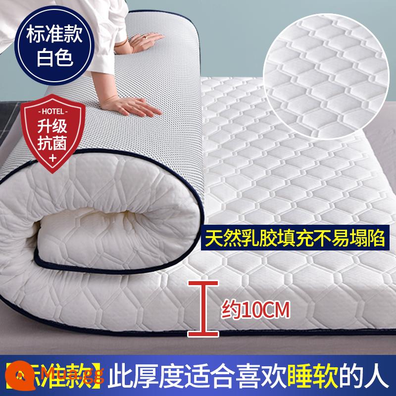 Nệm cao su đệm nhà dày ký túc xá sinh viên đơn chiếu tatami thảm xốp cho thuê chăn đặc biệt - Lingge trắng kháng khuẩn loại A 10cm