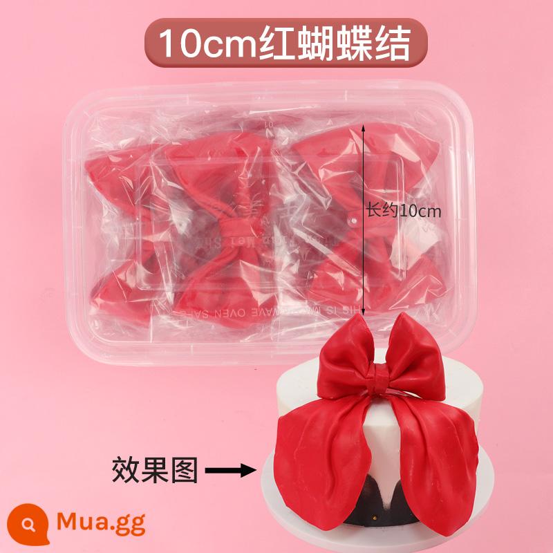 Fondant Nơ Thành Trung Quốc Đính Hôn Bánh Cưới Trang Trí Hạnh Phúc Nhân Đôi Socola Hạnh Phúc Bàn Tráng Miệng Phụ Kiện - Mẫu váy đỏ 10cm 3 bộ