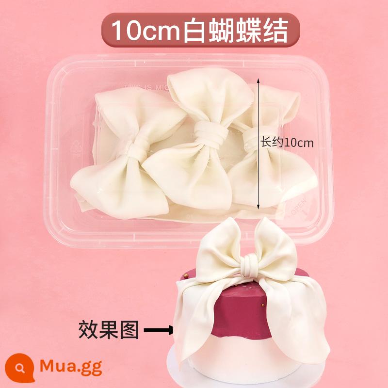 Fondant Nơ Thành Trung Quốc Đính Hôn Bánh Cưới Trang Trí Hạnh Phúc Nhân Đôi Socola Hạnh Phúc Bàn Tráng Miệng Phụ Kiện - Váy trắng 10cm màu trắng sữa 6 bộ