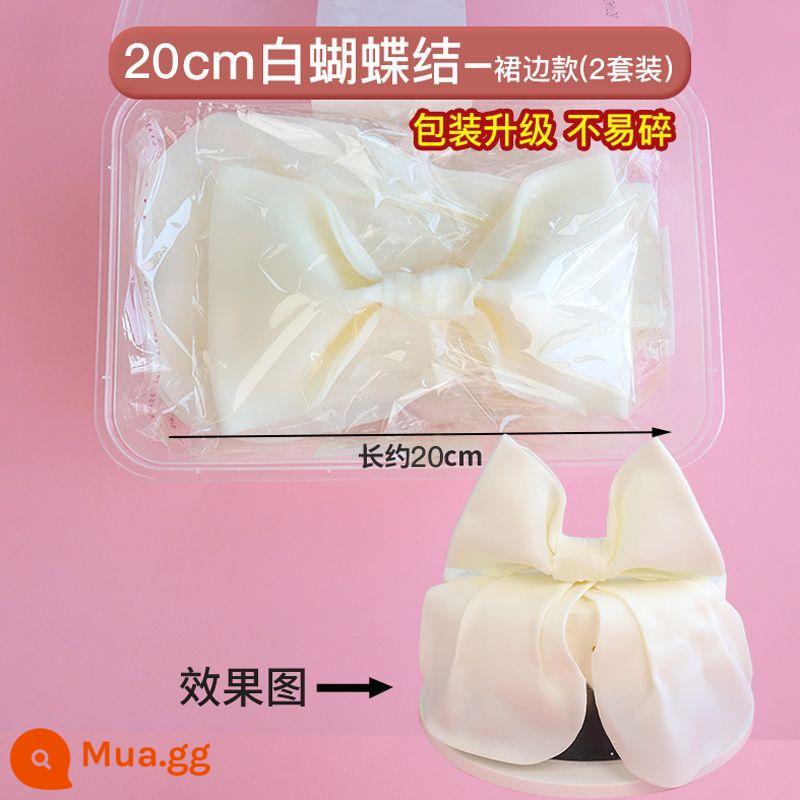 Fondant Nơ Thành Trung Quốc Đính Hôn Bánh Cưới Trang Trí Hạnh Phúc Nhân Đôi Socola Hạnh Phúc Bàn Tráng Miệng Phụ Kiện - 2 bộ mẫu váy trắng 20cm