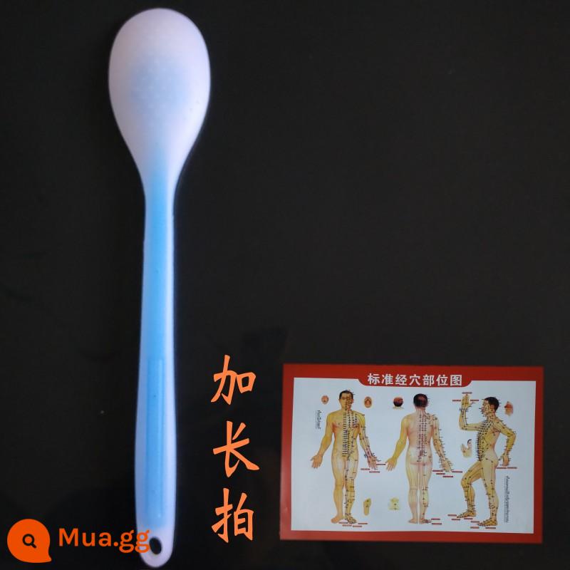 Ván silicone kinh tuyến, gậy massage, ván sha, búa, gậy tát lưng, sức khỏe lưng, ván cát, lòng bàn tay - Phiên bản màu xanh dài khoảng 38cm