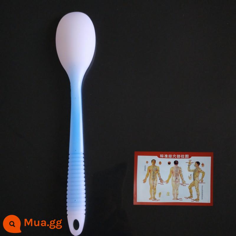 Ván silicone kinh tuyến, gậy massage, ván sha, búa, gậy tát lưng, sức khỏe lưng, ván cát, lòng bàn tay - Khoảng 31 cm màu xanh thông thường