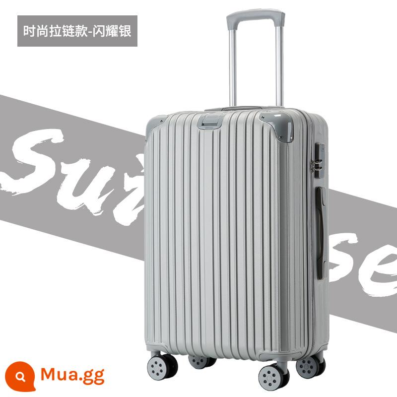 Shunfeng phổ bánh xe vali 20 inch nữ và nam học sinh khung nhôm trường hợp xe đẩy sức chứa lớn vali da vali vali - Dây kéo bạc 1602 kiểu sáng bóng (kèm bìa hộp + decal)