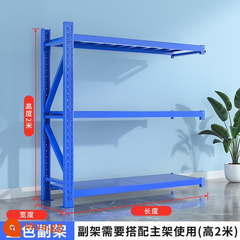 Kho chứa hàng kệ kho kệ nhiều tầng siêu thị express home kệ kho hàng cũ thanh lý khung sắt - Khung phụ ba lớp màu xanh