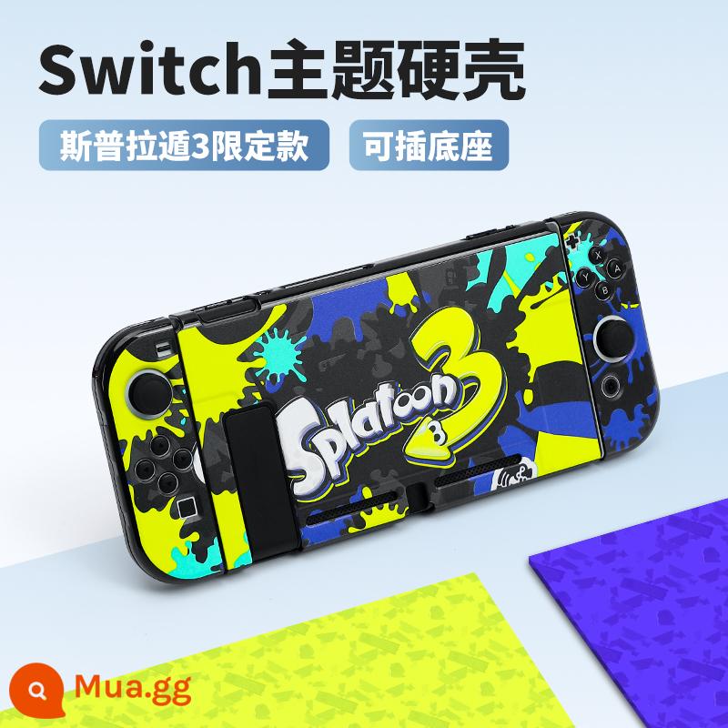 Vỏ bảo vệ Nintendo Switch Vỏ tay cầm switcholed vỏ silicon mềm cho máy trò chơi ns Vỏ silicon vỏ màn hình oled riêng biệt vỏ cứng hai mảnh trong suốt tích hợp máy bay chiến đấu phản lực 3 phụ kiện - Công tắc [Spra Dun 3 vỏ cứng thân thiện với da] đi kèm miếng dán + nắp