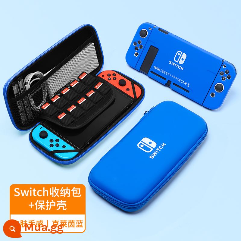 Chính hãng chính hãng Nintendo Switch vỏ bảo vệ tay cầm switcholed nắp plug-in cơ sở vỏ cứng máy trò chơi ns màn hình oled trong suốt vỏ silicon mềm vỏ silicon miếng dán túi lưu trữ phụ kiện mềm - Klein Blue √switch vỏ + túi bảo quản thân thiện với da nguyên bản ☆ miễn phí màng + nắp