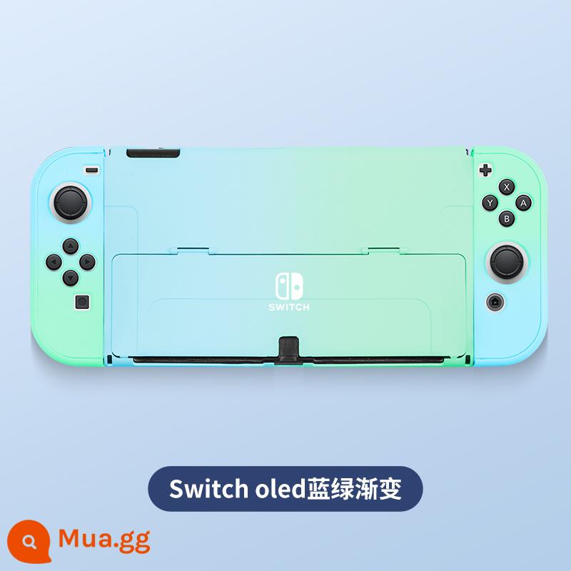 Chính hãng chính hãng Nintendo Switch vỏ bảo vệ tay cầm switcholed nắp plug-in cơ sở vỏ cứng máy trò chơi ns màn hình oled trong suốt vỏ silicon mềm vỏ silicon miếng dán túi lưu trữ phụ kiện mềm - Độ dốc màu xanh lam và xanh lục √ Vỏ thân thiện với da nguyên bản được chuyển đổi ☆ không có màng + nắp