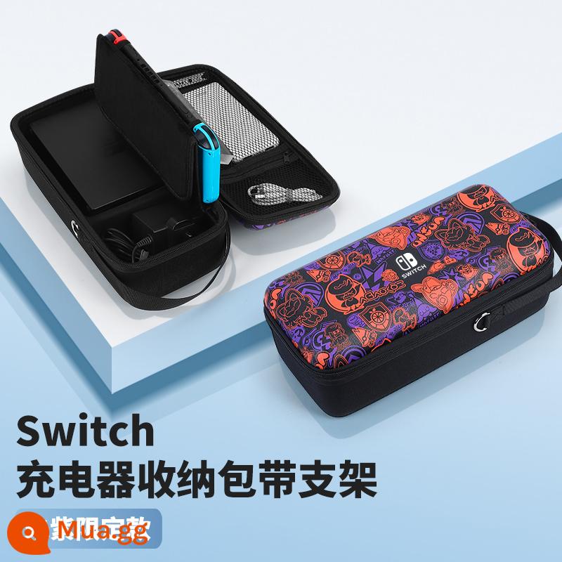 Túi lưu trữ switch chính thức Vỏ bảo vệ Nintendo switcholed dung lượng lớn máy chơi game ns xách tay hộp cassette hộp chính oled switchlite trọn bộ phụ kiện tay cầm lite cứng - Túi đựng công tắc [Zhuzi phiên bản giới hạn★ có thể chứa bộ sạc + đế] chân đế tích hợp