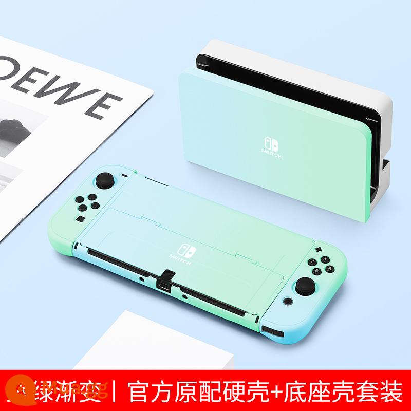 Chính hãng chính hãng Nintendo Switch vỏ bảo vệ tay cầm switcholed nắp plug-in cơ sở vỏ cứng máy trò chơi ns màn hình oled trong suốt vỏ silicon mềm vỏ silicon miếng dán túi lưu trữ phụ kiện mềm - Độ dốc màu xanh lam và xanh lục √ Vỏ thân thiện với da nguyên bản + vỏ đế ☆ màng + nắp miễn phí