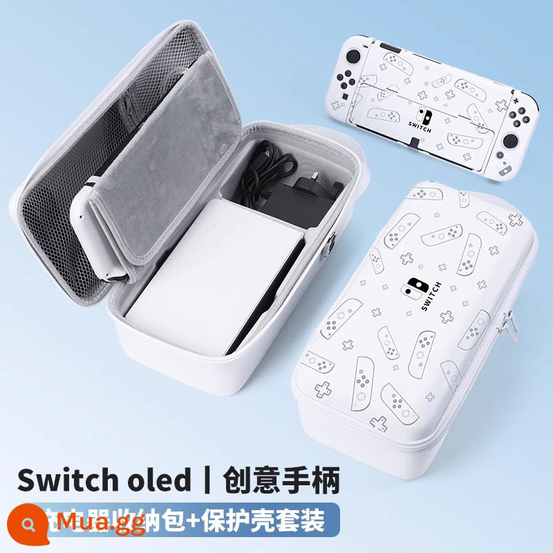 Túi lưu trữ switch chính thức Vỏ bảo vệ Nintendo switcholed dung lượng lớn máy chơi game ns xách tay hộp cassette hộp chính oled switchlite trọn bộ phụ kiện tay cầm lite cứng - Túi đựng đồ Oled [tay cầm sáng tạo★ có thể được lắp đặt với bộ sạc + đế] + hộp bảo vệ tương tự√