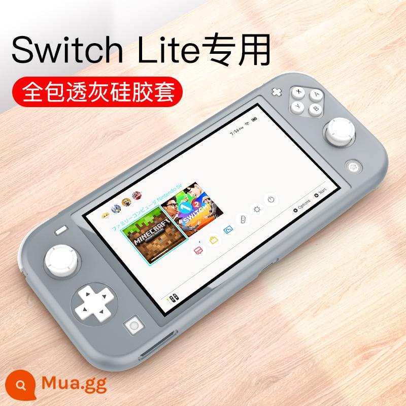 Bijibite Vỏ bảo vệ Nintendo Switch Lite Vỏ silicon Vỏ pha lê ns Vỏ trong suốt bao gồm tất cả phụ kiện bảng điều khiển trò chơi nsl Vỏ tay cầm Vỏ mềm Vỏ mềm tích hợp Vỏ cứng silicon Túi đựng hai mảnh - Switch Lite [vỏ mềm silicon trọn gói ★ màu xám trong suốt] đi kèm nắp đậy + màng cường lực