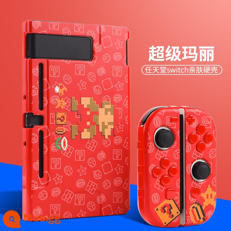 Vỏ bảo vệ Nintendo Switch Vỏ tay cầm switcholed vỏ silicon mềm cho máy trò chơi ns Vỏ silicon vỏ màn hình oled riêng biệt vỏ cứng hai mảnh trong suốt tích hợp máy bay chiến đấu phản lực 3 phụ kiện - Công tắc [Vỏ cứng thân thiện với da Super Mario có nút bảo vệ] đi kèm phim + nắp