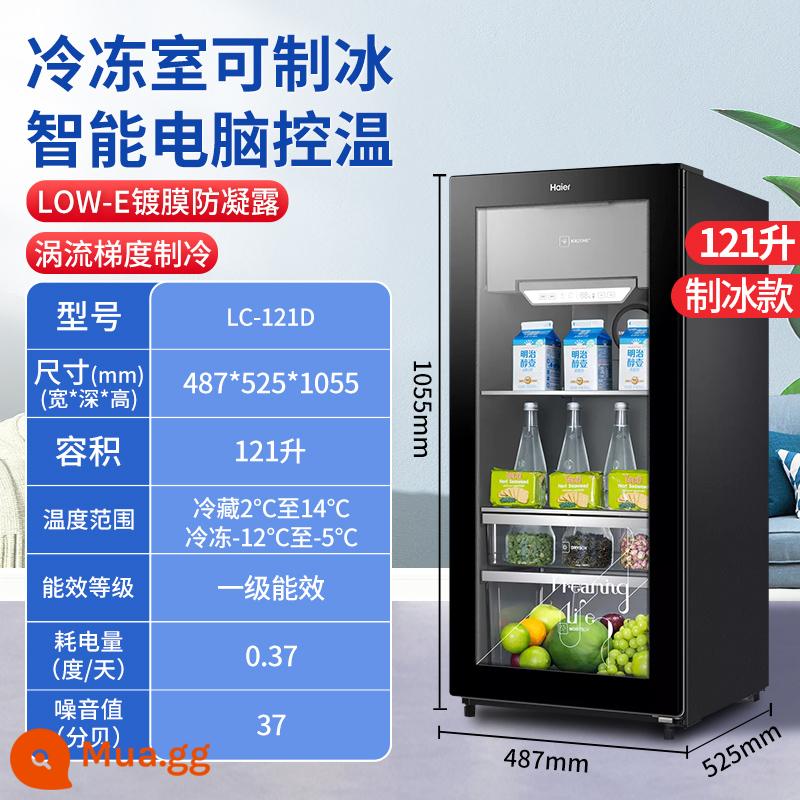 [Mới] Haier Ice Bar Phòng khách gia đình 92/150 Lít Văn phòng Tủ lạnh Trà nhỏ Tủ lạnh Trái cây - Đen pha lê đen .121L