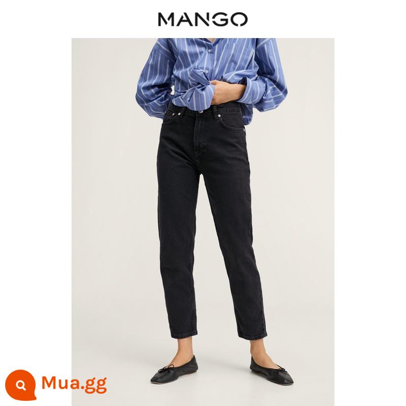 Quần Jean Nữ MANGO Mùa Xuân Hè 2022 Xu Hướng Mới Thời Trang Cao Cấp Thiết Kế Vòng Thắt Lưng Quần Jean Thường Ngày - quần bò đen