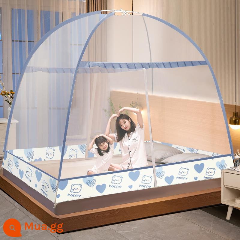 2021 mới yurt màn chống muỗi phòng ngủ gia đình không cần lắp đặt ký túc xá sinh viên gấp chống ngã trẻ em 2022 cao cấp - Care Bears [Khung dây thép không gỉ được nâng cấp 23 năm]