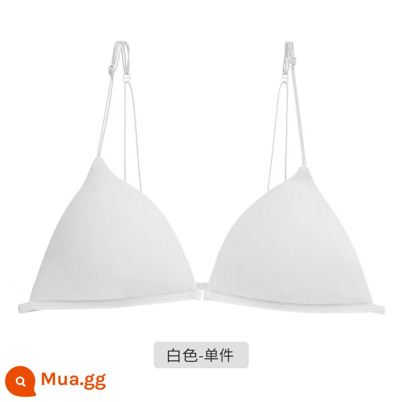 Tam giác Pháp Cuppless Beauty Back underwear Women Women Win -thin sex sexy Dậu lớn cho thấy ngực nhỏ không có cốc trống rỗng - Khóa phía trước màu trắng