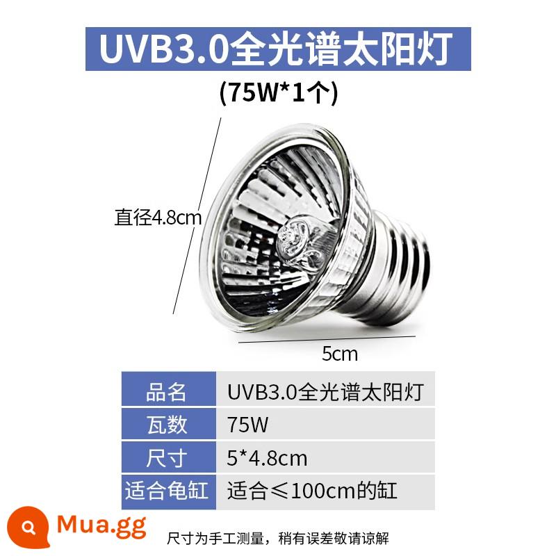 Rùa bò thú cưng đèn sưởi UVA sưởi ấm UVB cách nhiệt đèn năng lượng mặt trời rùa bóng đèn thú cưng rùa đèn sưởi ấm liên tục - 1 đèn tắm nắng [75W]