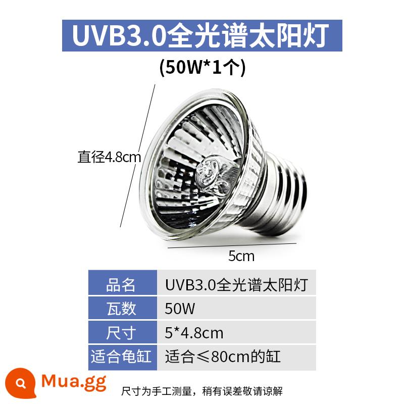 Rùa bò thú cưng đèn sưởi UVA sưởi ấm UVB cách nhiệt đèn năng lượng mặt trời rùa bóng đèn thú cưng rùa đèn sưởi ấm liên tục - 1 đèn tắm nắng [50W]