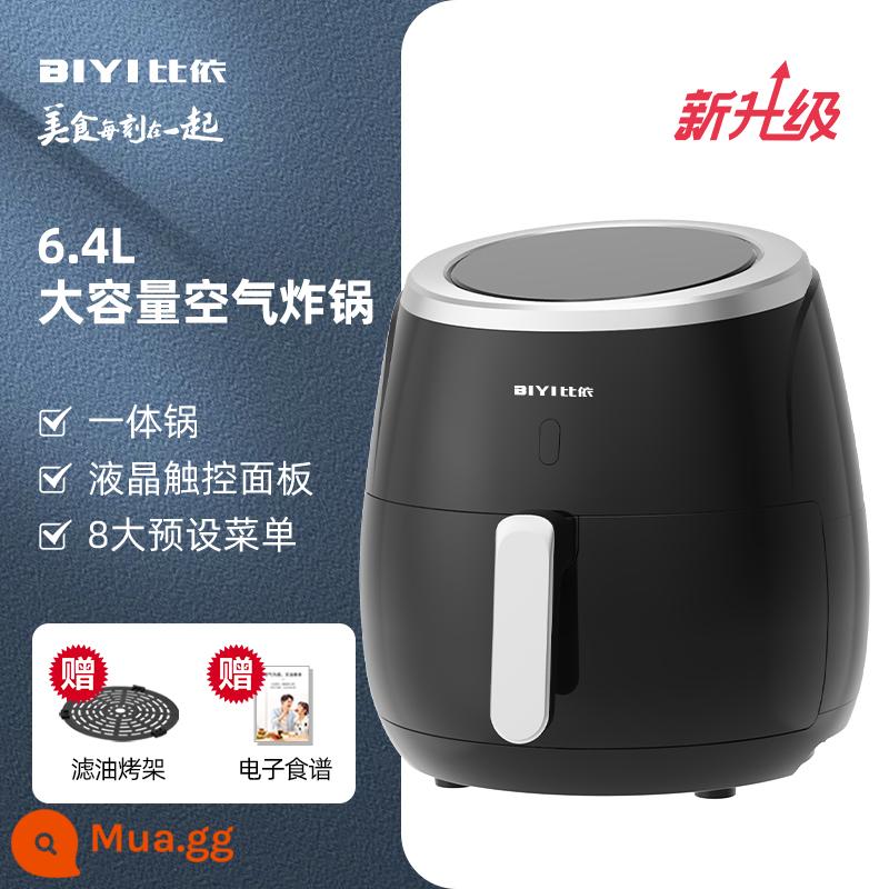 Nồi chiên không khí Biyi 110V Nồi chiên không khói gia đình Đài Loan Hong Kong phích cắm 220V mới dung tích lớn 6.4L - Phiên bản đại lục của nồi tích hợp [3C chỉ sử dụng ở Trung Quốc đại lục] - màu đen