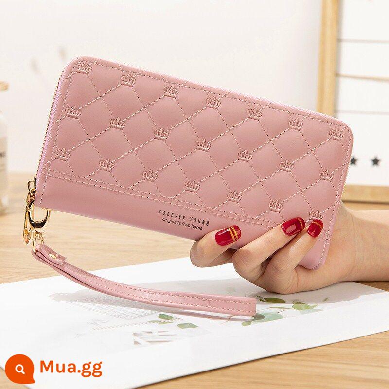 Ví nữ trái tim cô gái Nhật dễ thương 2022 không khí thời trang mới Túi Clutch nữ ví dài in đơn giản - Hồng