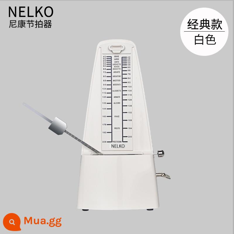 Nhập khẩu Nikon Cơ khí Metronome Piano Kiểm tra Kiểm tra Đặc biệt Guitar Guzheng Violin Nhạc cụ Phổ độ chính xác Nhịp điệu - [Phong trào Nhật Bản] Màu trắng cổ điển