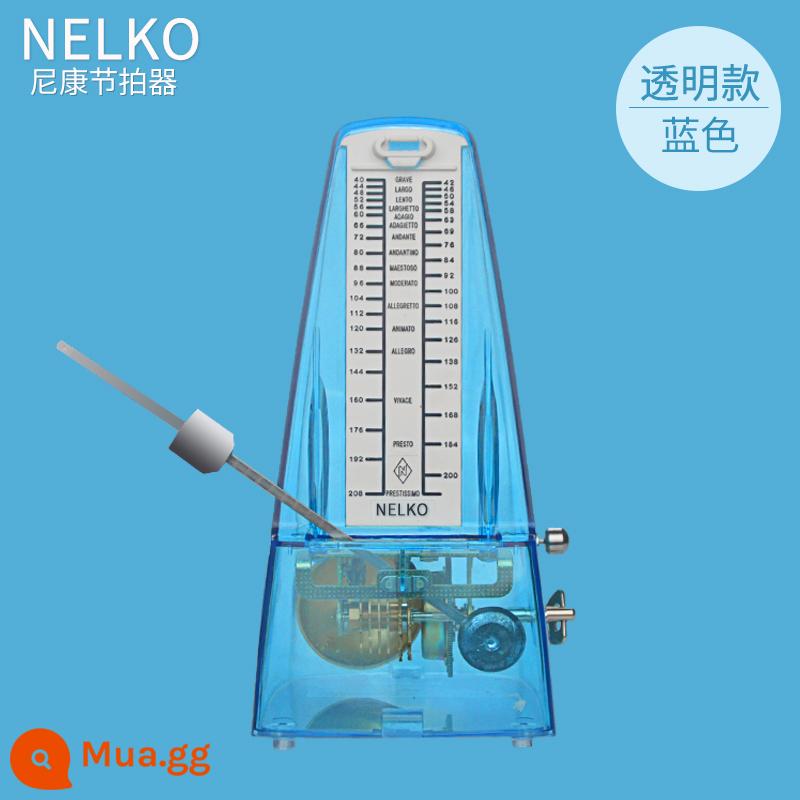 Nhập khẩu Nikon Cơ khí Metronome Piano Kiểm tra Kiểm tra Đặc biệt Guitar Guzheng Violin Nhạc cụ Phổ độ chính xác Nhịp điệu - [Phong trào Nhật Bản] Mẫu trong suốt màu xanh trong suốt