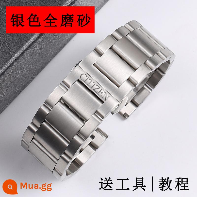 CITIZEN dây đeo động năng ánh sáng nam dây thép chính hãng CITIZEN Air Eagle 23BM8475/7405 Sao Cam 22 - Bạc mờ hoàn toàn