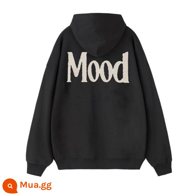 PCLP MOOD hoodie Guochao thương hiệu mùa xuân và mùa thu rời Mỹ cao đường phố retro dệt kim nặng hoodie nam - Màu xám đen