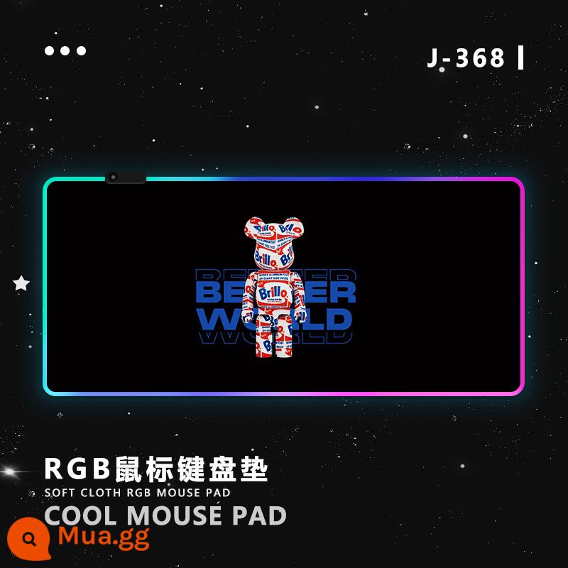 Khối Xây Dựng Gấu RGB Miếng Lót Chuột Quá Khổ Bé Trai Và Bé Gái Laptop Bàn Phím Game Thể Thao Điện Tử Bạo Lực Gấu Bàn Thảm - Đỏ và xanh J-368 [Nhiều chế độ chiếu sáng RGB]