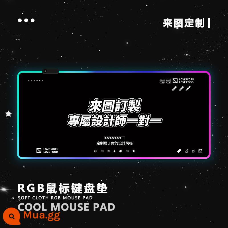 Khối Xây Dựng Gấu RGB Miếng Lót Chuột Quá Khổ Bé Trai Và Bé Gái Laptop Bàn Phím Game Thể Thao Điện Tử Bạo Lực Gấu Bàn Thảm - Tùy chỉnh theo hình ảnh [Nhiều chế độ ánh sáng RGB]