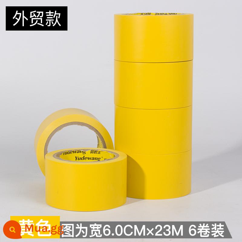 Băng cảnh báo PVC đen và vàng ngựa vằn băng qua cảnh báo mang tính bước ngoặt nhãn dán sàn băng sàn màu nét đứt băng sàn - Model ngoại thương [màu vàng] 60mm*23 mét/cuộn [giá 6 cuộn]