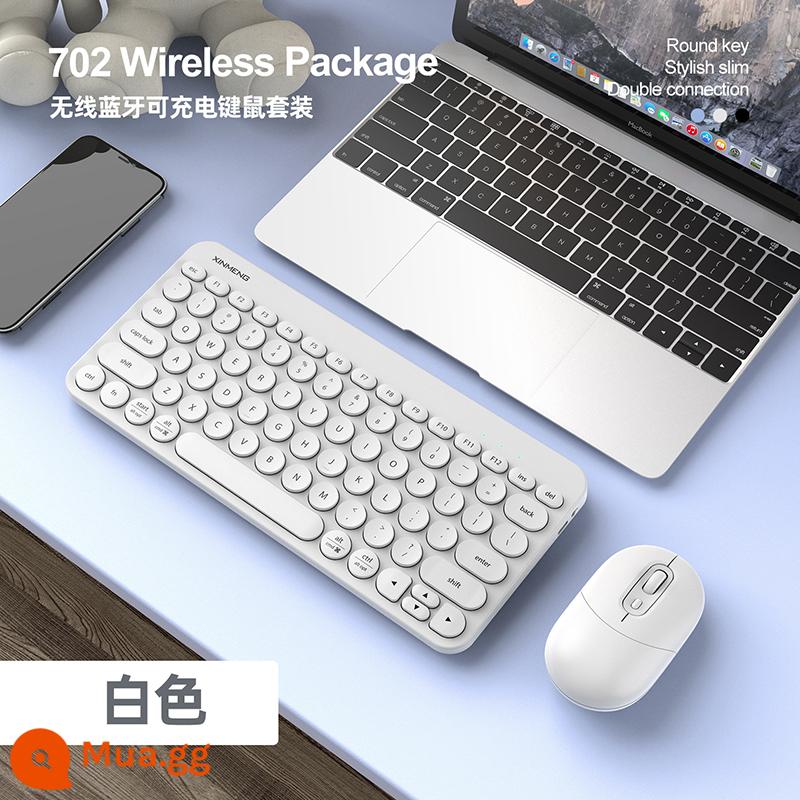 Mac/iPad Wireless Bluetooth cơ học Bàn phím đỏ phù hợp với máy tính bảng máy tính xách tay Huawei Xiaomi - Bộ chế độ kép Bluetooth nắp tròn màu trắng 79 phím